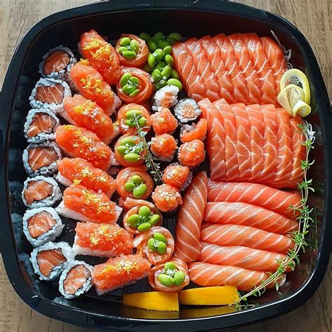 salmon sushi platter