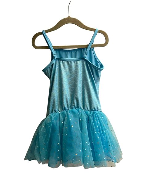 Aqua Blue Dance Leotard Costume Girls Size 140 8-10 B… - Gem
