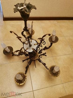 *ЛЮСТРА* пятирожковая. БРОНЗА. Рабочая. Старинная. СССР. ОТЛИЧНАЯ