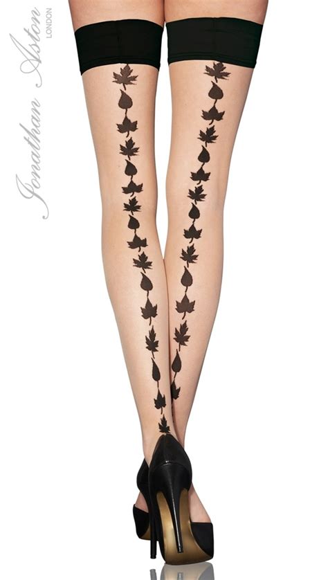 jonathan aston seductive hold ups nude black hold  stockings thigh