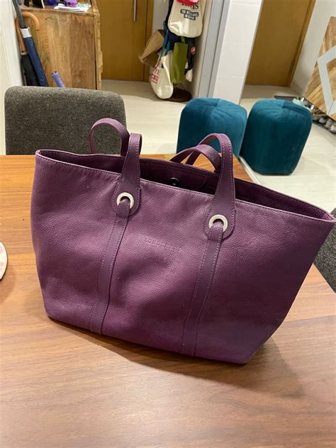 Purple Longchamp Leather Bag, Women's Fashion, Bags & Wallets, Shoulder ...