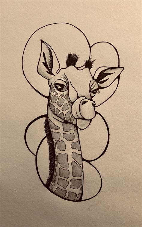 Cute Giraffe Drawing 1