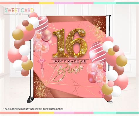 SWEET 16 BACKDROP, Sweet 16 rose gold beads elegant Backdrop, Sweet 16