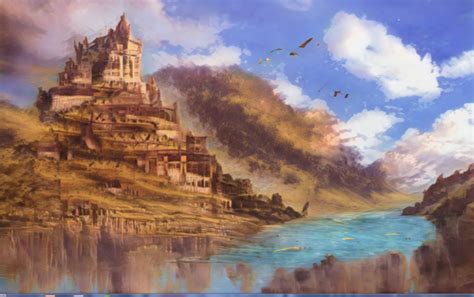 Замок легенд в стиле 2D, Компьютерная графика, Ландшафт на