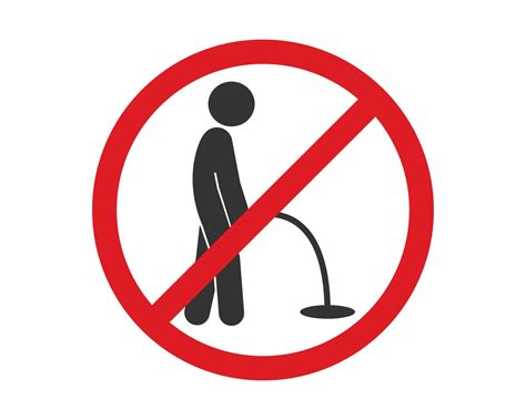 No Peeing icon symbol. Pissing prohibited sign. Urinate not allowed. No