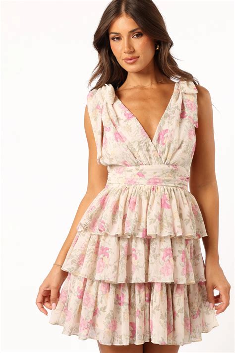 penelope ruffle mini dress cream lululed