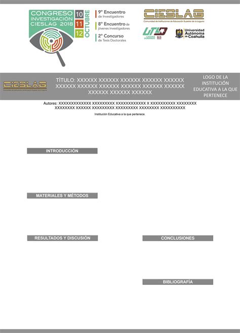 la jornada se llevara en formato de presentacion de carteles  cm