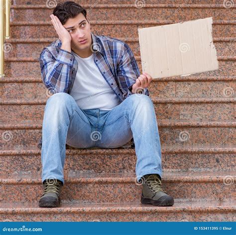 Young Man Begging Money on the Street Stock Image - Image of