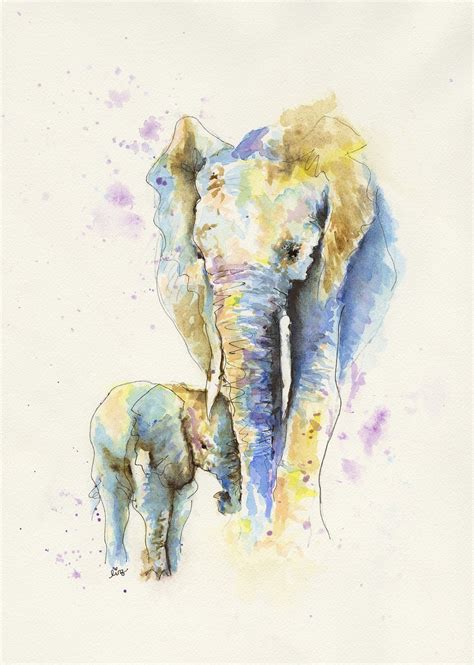 Elephant Watercolor Painting at PaintingValley.com | Explore collection ...