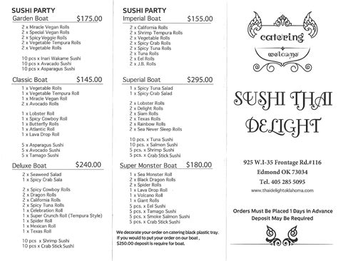 Sushi thai wycliff rd menu offers the best fusion in town 33
