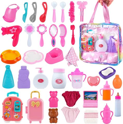 Amazon.com: BABESIDE 40Pcs Baby Doll Accessories Set, Baby Doll Feeding