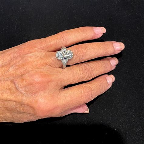 Platinum VVS2 VS2 3.16 CTW European Cut Diamond Ring