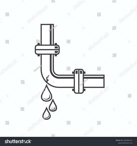 Illustration Water Pipe Leak Vector Art Stock Vector (Royalty Free