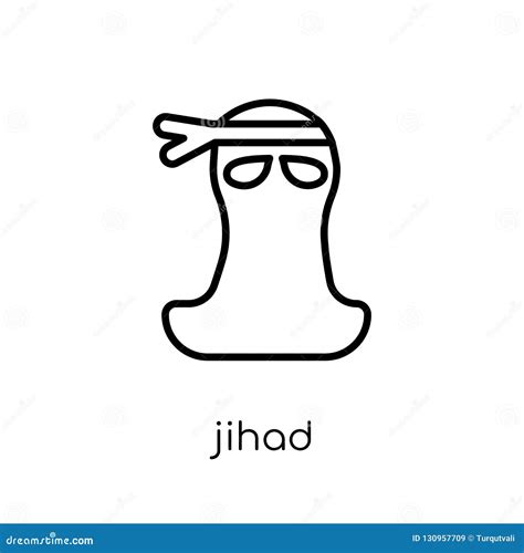 Jihad Icon. Trendy Modern Flat Linear Vector Jihad Icon on White Stock