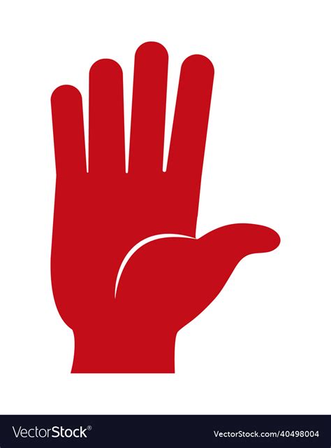 Red hand icon Royalty Free Vector Image - VectorStock