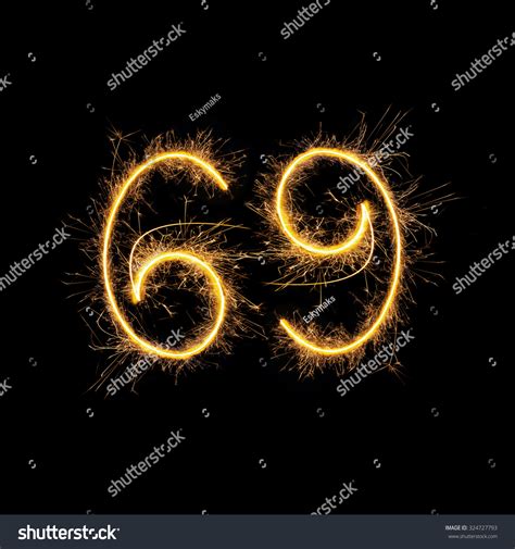 Number 69 Sparkling Digits Isolated On Stock Photo 324727793 | Shutterstock