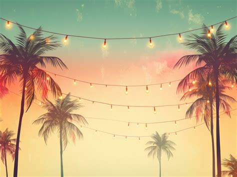 Tropical background with palms and light bulbs 29559767 Stock Photo at Vecteezy