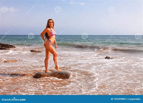 The Girl on the Beach. Atlantic Ocean Agadir Morocco. Stock Photo ...