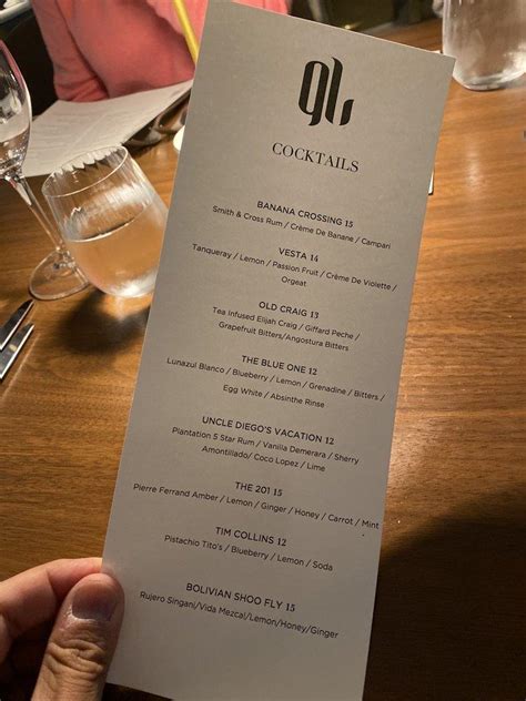 Menu at Glass Light Restaurant, Norfolk