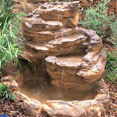 Backyard Garden Pond Waterfall Kit , Artificial Rock & Water Feature Ideas