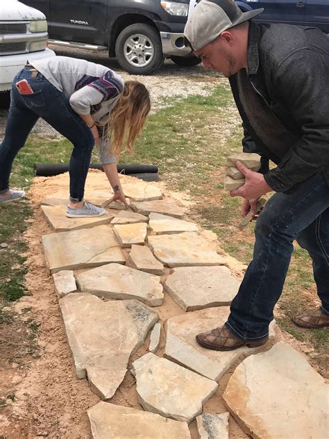 how to install stone sidewalk