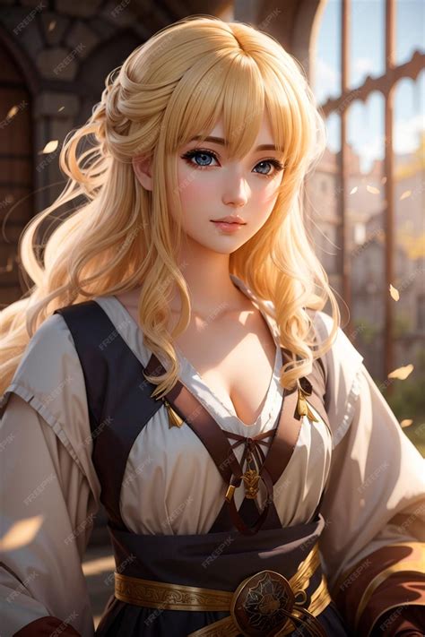 Premium AI Image | Anime Young Girl cute old age