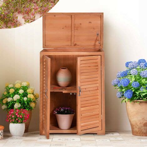 Armario de madera para jardín exterior de 2 puertas 69x43x88 cm Pintail