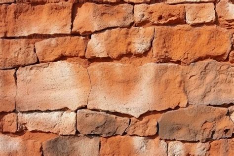 An old terracotta stone wall background texture in brown tones ...