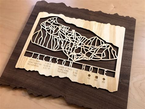Jackson Hole Ski Map Art Gift for Skiers & Snowboarders | Etsy
