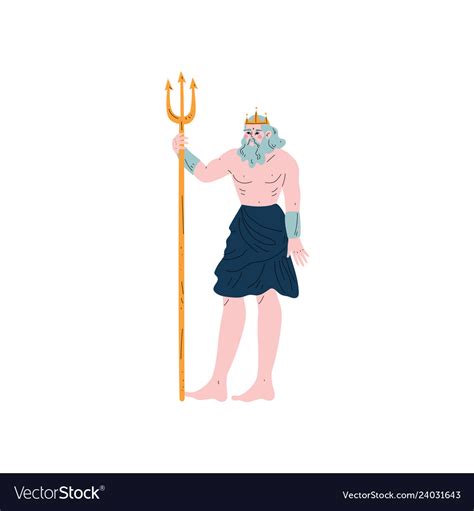 Poseidon olympian greek god ancient greece Vector Image