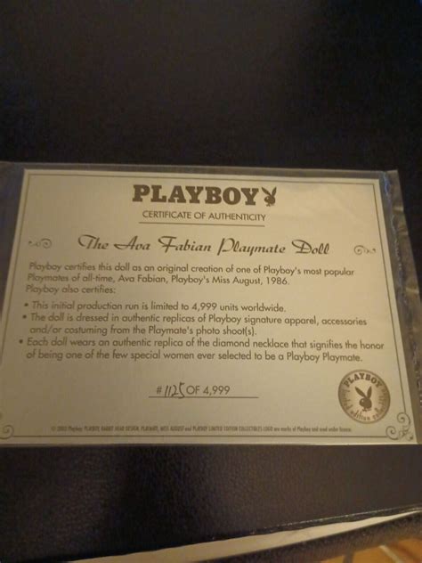 Rare 2003 Playboy Playmate of the Year 1986, Limited Edition Doll ava