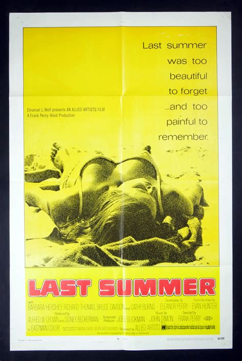 Last Summer Poster Movie Original Vintage 1969 Barbara Hershey | Vintage Collectibles Concert ...