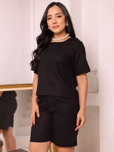 Conjunto De Bermuda E Blusa De Linho - Conjunto Linho Feminino Bermuda E Blusa Verão Casual | Parcelamento sem ...