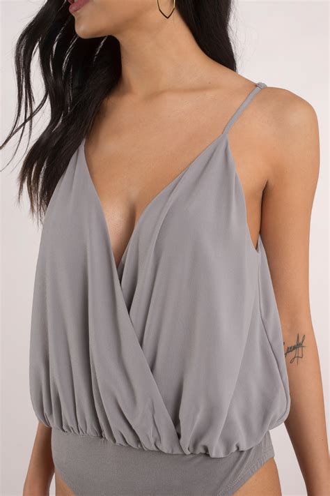 Black Bodysuit - V Neck Bodysuit - Black Surplice Bodysuit - $66 | Tobi US