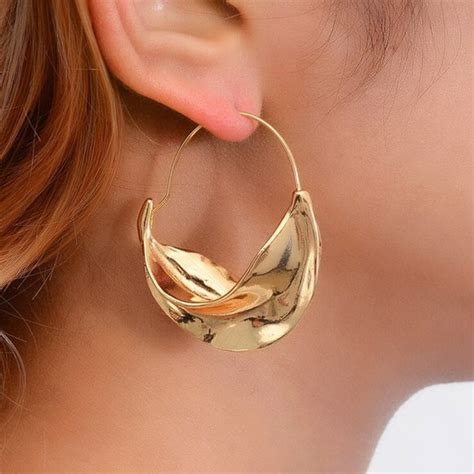 Jewelry | Gold Twisted Hoop Earrings | Poshmark