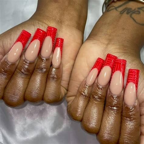 12 Red French Tip Nail Designs To Try For A "Cherry Girl” Summer