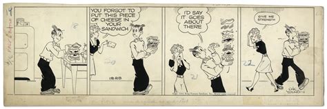 ''Blondie'' comic strip hand-drawn and signed by Chic Young from 28