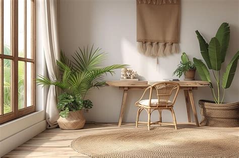 Premium Photo | Minimalist Scandinavian Interior Home Office Room ...
