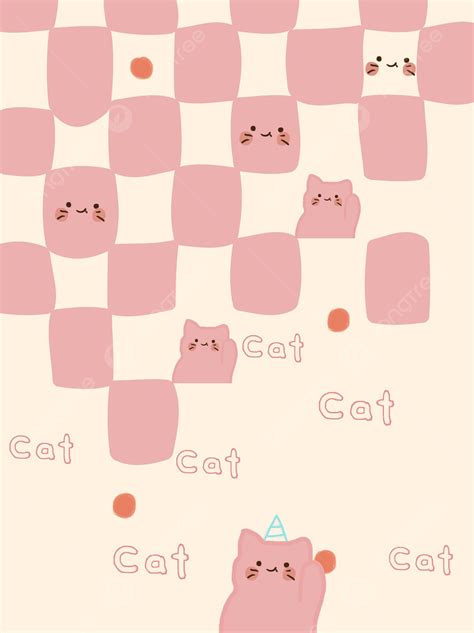 Color De Piel Desnudo Lindo Gato Curación Fondo A Cuadros de Pantalla