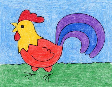 Draw a Rooster · Art Projects for Kids