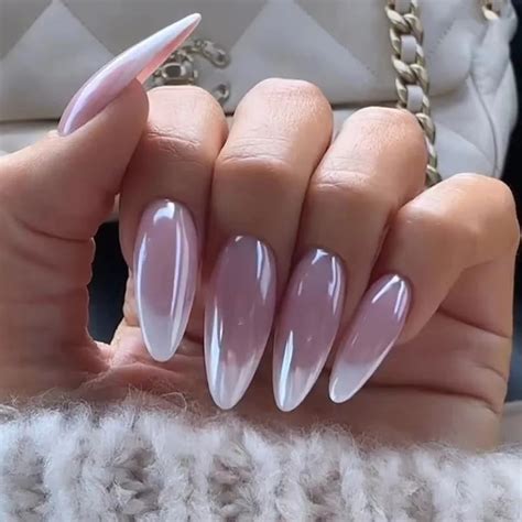 24Pcs Long Stiletto Press on Nails Box Acrylic False Nails with Almond ...