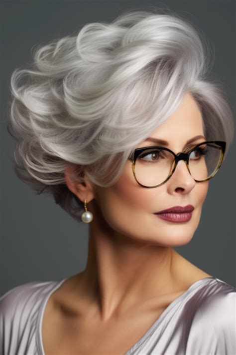 35 Elegant Hairstyles for Women Over 60 with Glasses | Kısa saç ...