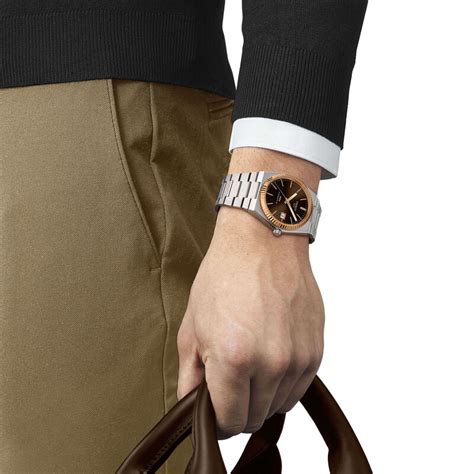 Tissot PRX Powermatic 80 Stainless Steel & 18K Gold Bezel Brown Dial ...