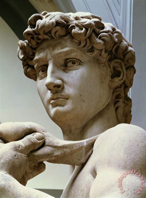 michelangelo buonarroti david detail   head  painting david