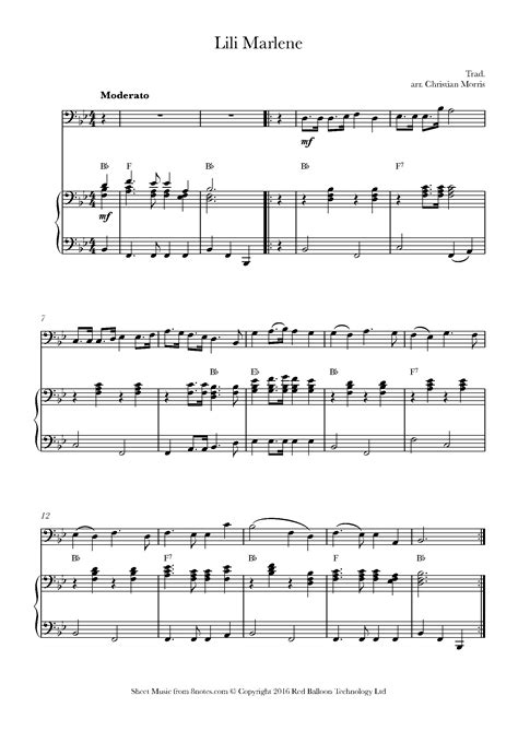 Lili Marlene Sheet music for Trombone - 8notes.com