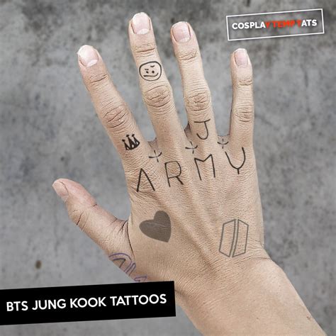 BTS Jung Kook 전정국 Temporary Tattoo Temp Tat Arm Hang Army - Etsy