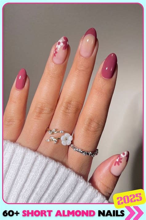 tres chic short almond nail ideas  mauve nails gel nails