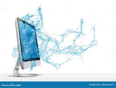 monitor water stock image image  digital television