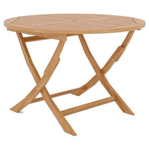 anne rustic lodge teak wood foldable  outdoor dining table