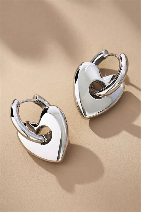 Heart Charm Huggie Earrings | Anthropologie